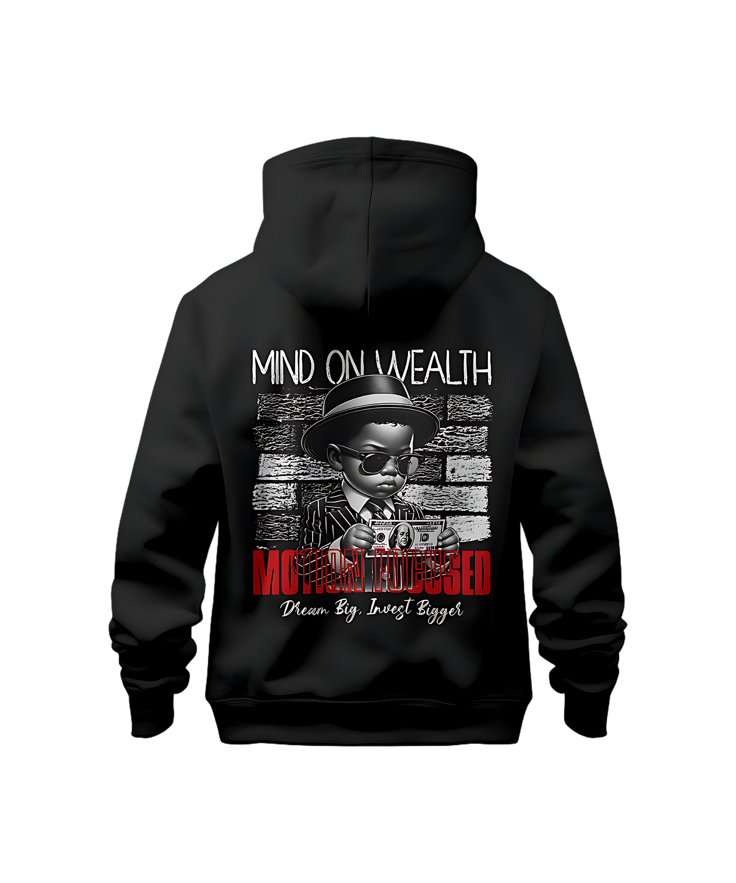 Mind on Wealth Hoodie - Motion Focused streetwear promoting financial literacy and urban empowerment